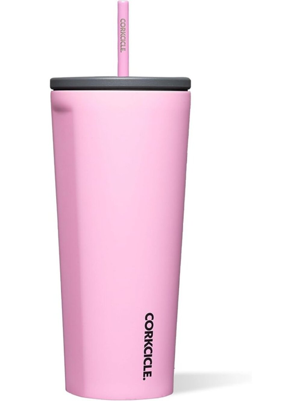 24 oz Sun-Soaked Pink Cold Cup Tumbler with Straw - Insulated Drinkware